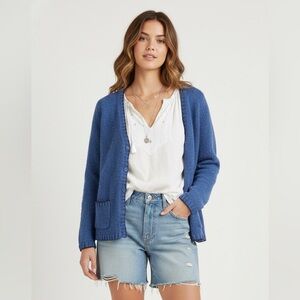 Vintage Northern Reflections Blue Speckled Knit Cardigan Sweater V-Neck XS